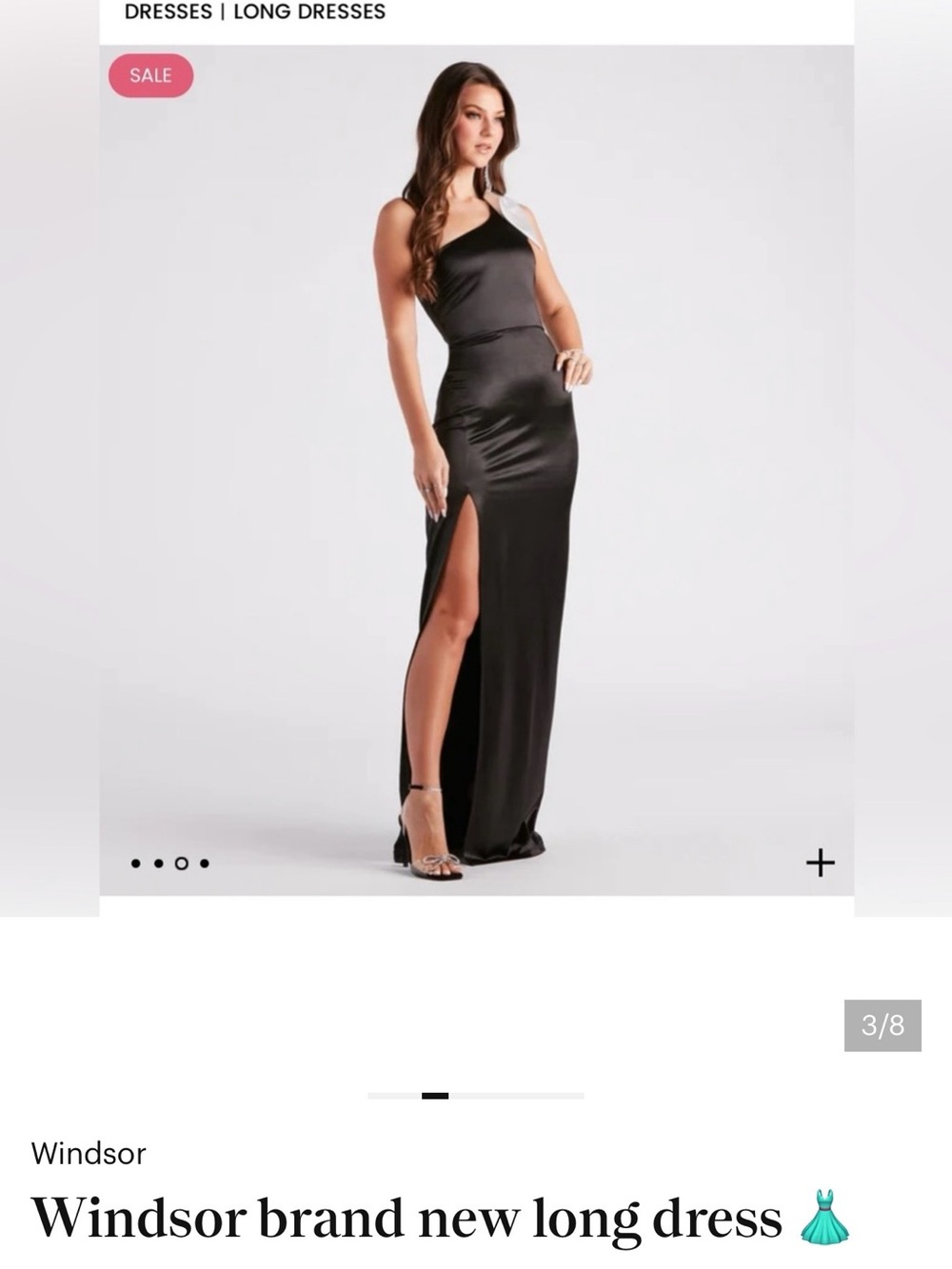 Windsor Black Dress with White Bow Accent